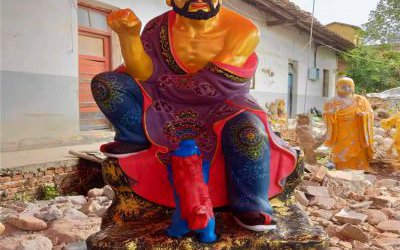 玻璃鋼彩繪寺廟十八羅漢雕塑