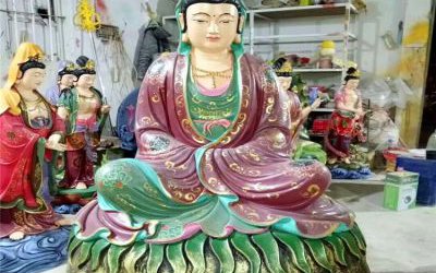 玻璃鋼彩繪景區大型供奉佛像觀音雕塑