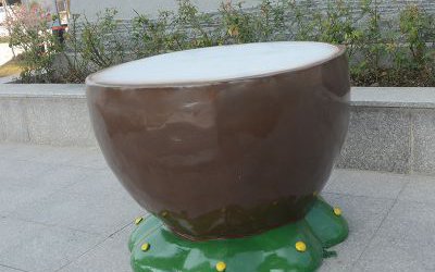 游樂場玻璃鋼椰子座椅擺件