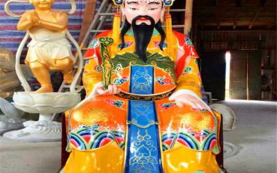 玻璃鋼彩繪創意大型寺廟馬王爺雕塑