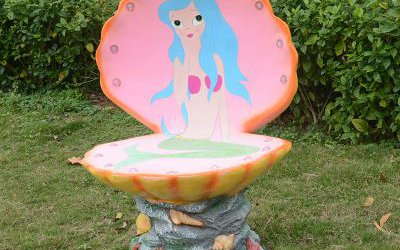 游樂園玻璃鋼美人魚卡通座椅雕塑