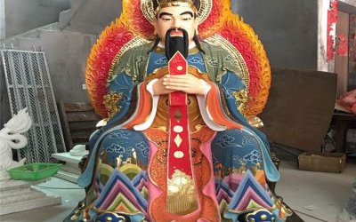 景區戶外大型玻璃鋼彩繪神佛東岳大帝雕塑