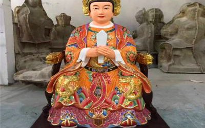 玻璃鋼彩繪樹脂神像王母娘娘雕塑