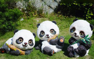 景區玻璃鋼仿真熊貓雕塑