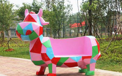 公園玻璃鋼幾何卡通座椅雕塑