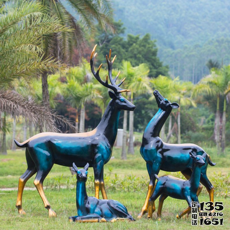 戶外景區(qū)創(chuàng)意玻璃鋼彩繪大型景觀裝飾品擺件梅花鹿雕塑 戶外景區(qū)創(chuàng)意玻璃鋼彩繪大型景觀裝飾品擺件梅花鹿雕塑