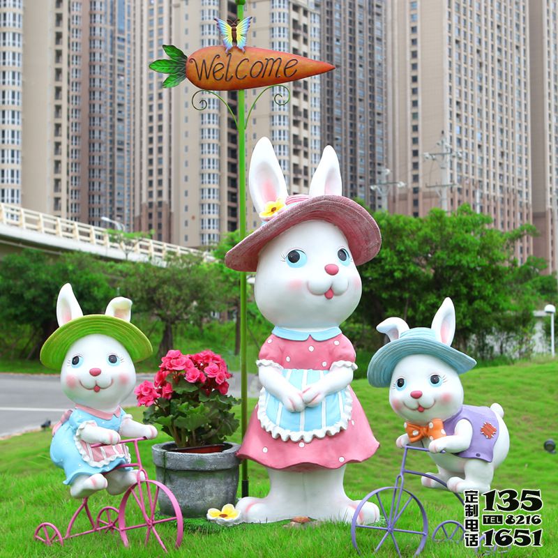 玻璃鋼樹(shù)脂彩繪公園草坪創(chuàng)意可愛(ài)卡通兔子雕塑 玻璃鋼樹(shù)脂彩繪公園草坪創(chuàng)意可愛(ài)卡通兔子雕塑