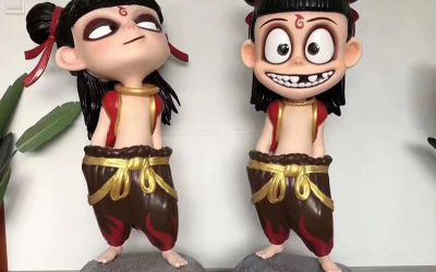 影院商場(chǎng)擺放我命由我不由天玻璃鋼卡通小哪吒雕塑