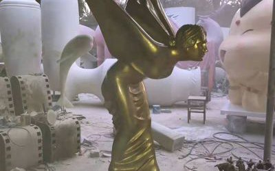 玻璃鋼仿銅天使雕塑廣場(chǎng)景觀人物雕塑