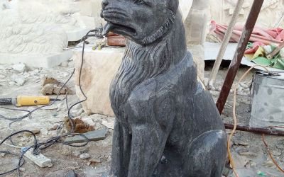 庭院景觀玻璃鋼狗雕塑