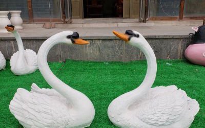公園玻璃鋼仿真天鵝雕塑