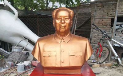 校園玻璃鋼仿銅毛主席園林戶外景觀毛澤東雕塑