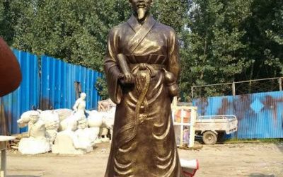 醫圣張仲景玻璃鋼仿銅人物雕塑