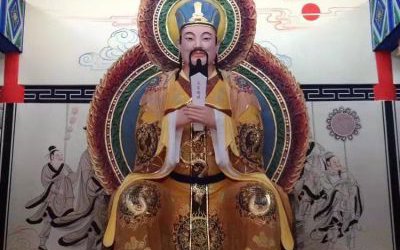 大型寺廟仿真玻璃鋼彩繪判官雕塑