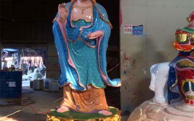 景區寺廟大型玻璃鋼彩繪觀音菩薩雕塑