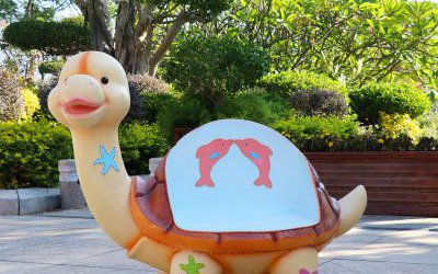商場(chǎng)幼兒園商店擺放玻璃鋼卡通動(dòng)物烏龜休閑座椅雕塑