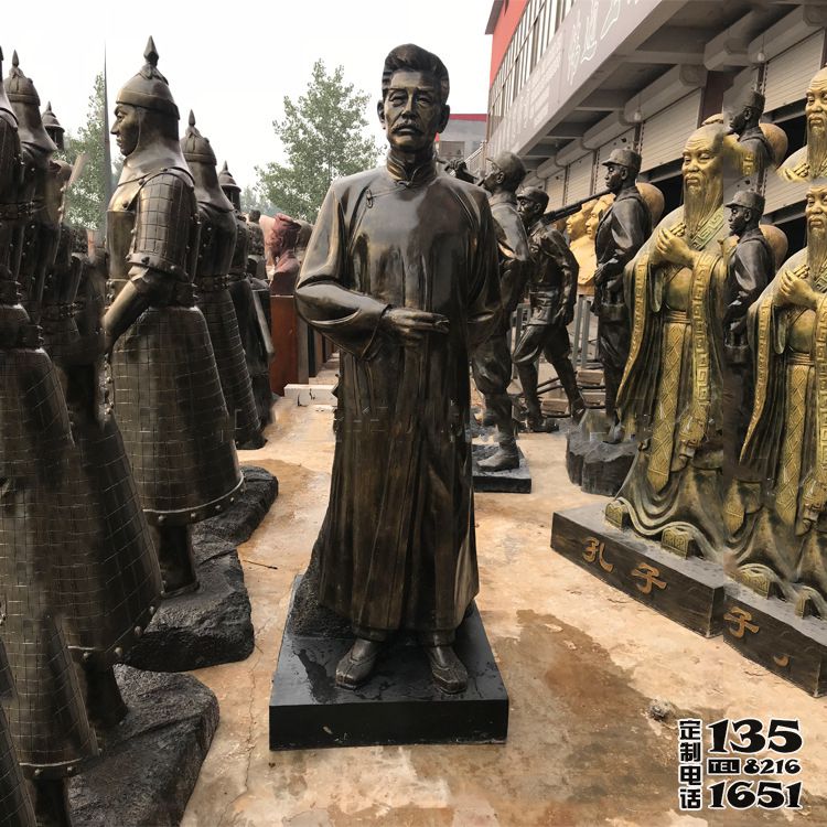 景區(qū)校園玻璃鋼仿銅魯迅雕塑 景區(qū)校園玻璃鋼仿銅魯迅雕塑