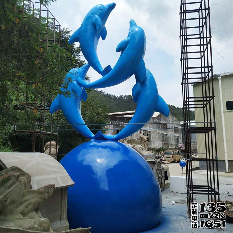 學校校園玻璃鋼海豚景觀雕塑